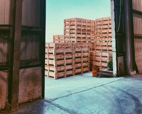 entrance to a empty factory after stock clearance