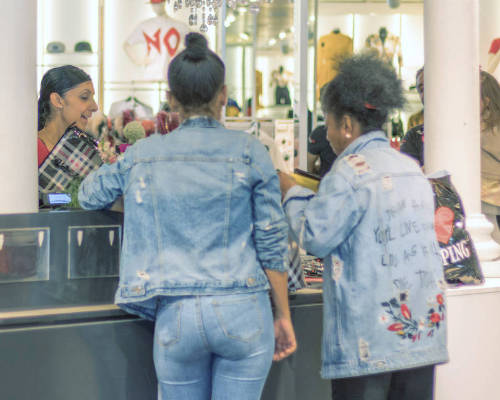 customers returning stock at a store